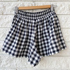 THE SMOCKED SLEEP SHORT- BLACK AND WHITE GINGHAM